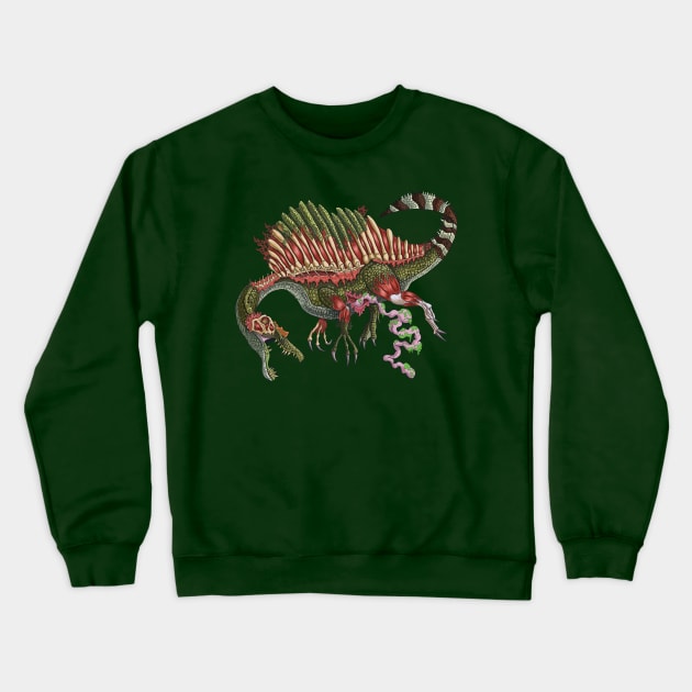 Zombie Spinosaurus Crewneck Sweatshirt by funny_fuse